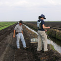 searching for frogs in agricultural ditches